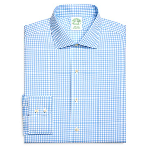 Non-Iron Extra-Slim Fit Gingham Check Dress Shirt - Light Blue